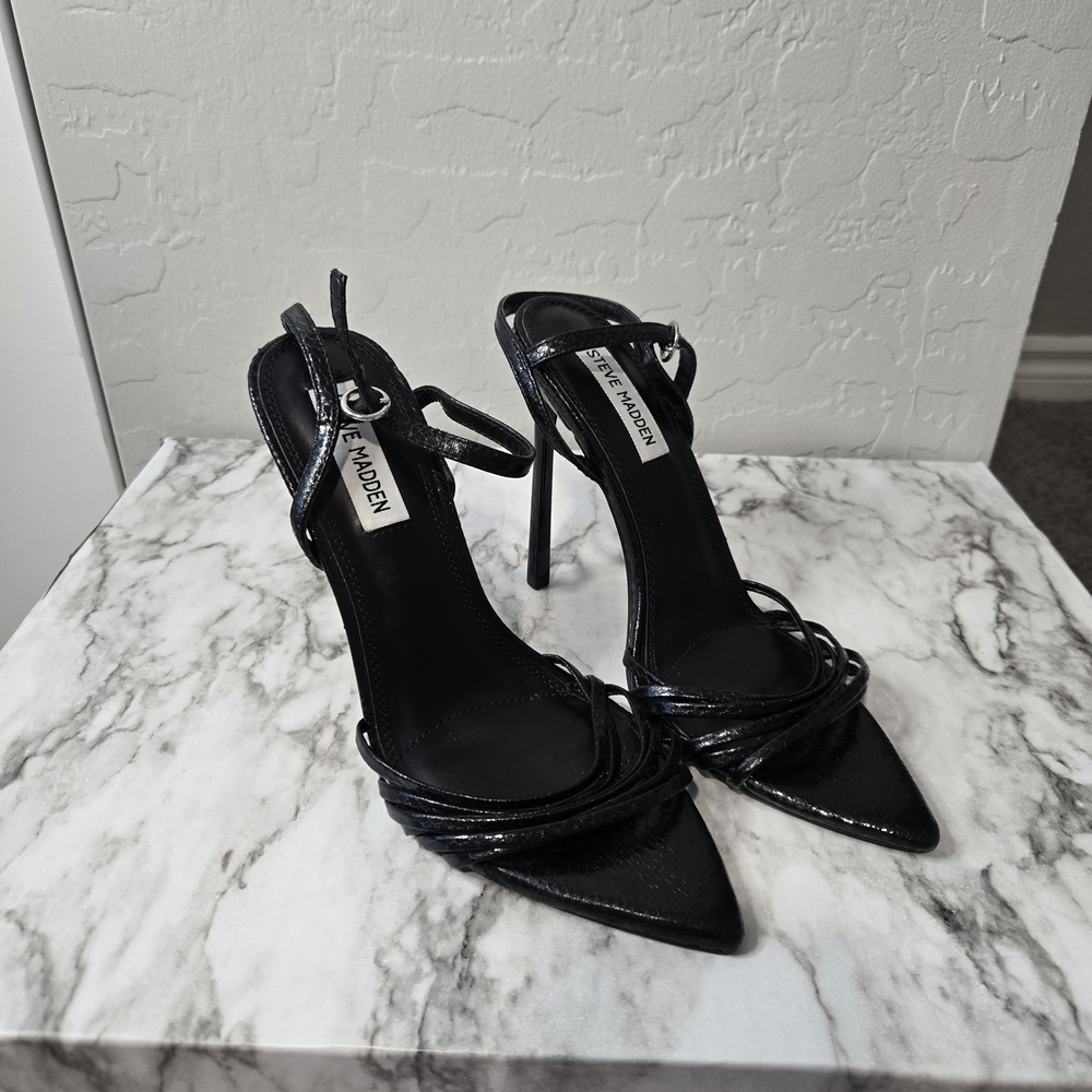 Steve Madden Black Strappy Heels
